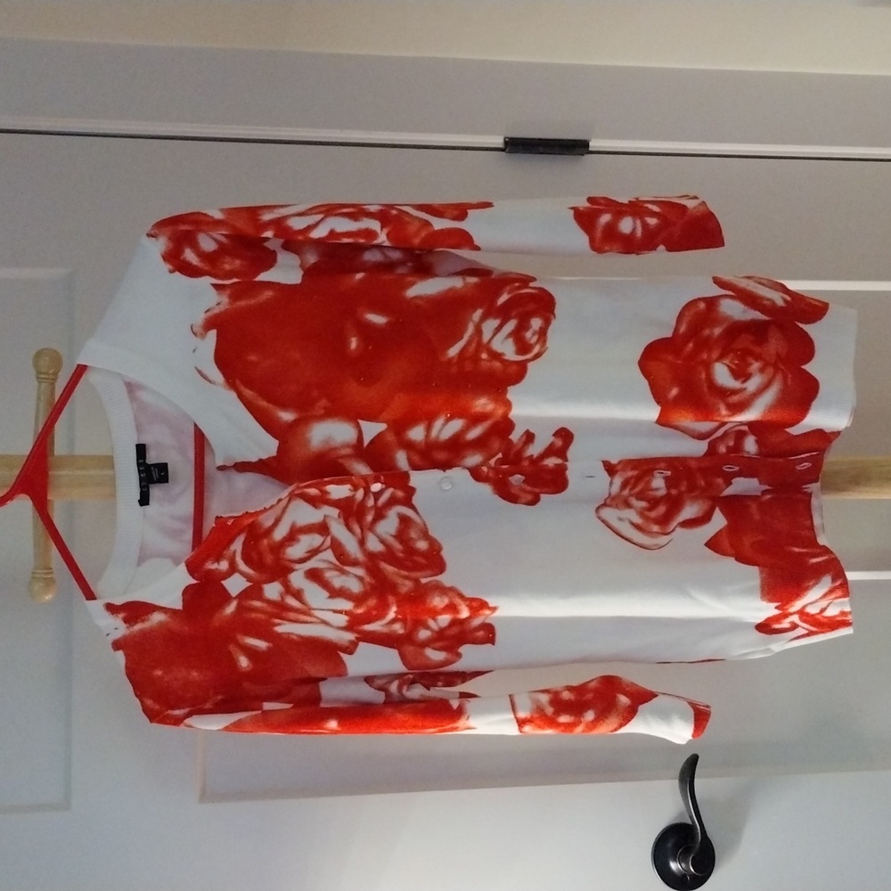 Floral Knit Sweater with Crystals